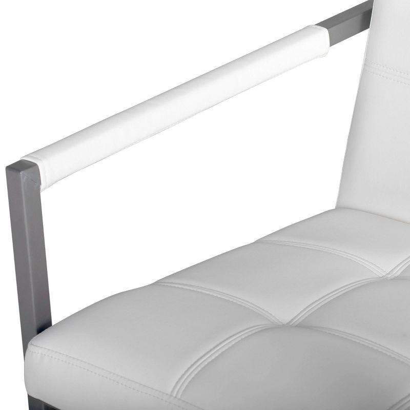 Camber Accent Chair White - Studio Designs Home: Mid-Century Faux Leather, Metal Frame, 250lbs Capacity