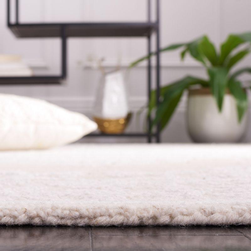 Abstract ABT279 Handmade Tufted Area Rug - Beige/Grey - 6' X 6'  Round - Safavieh