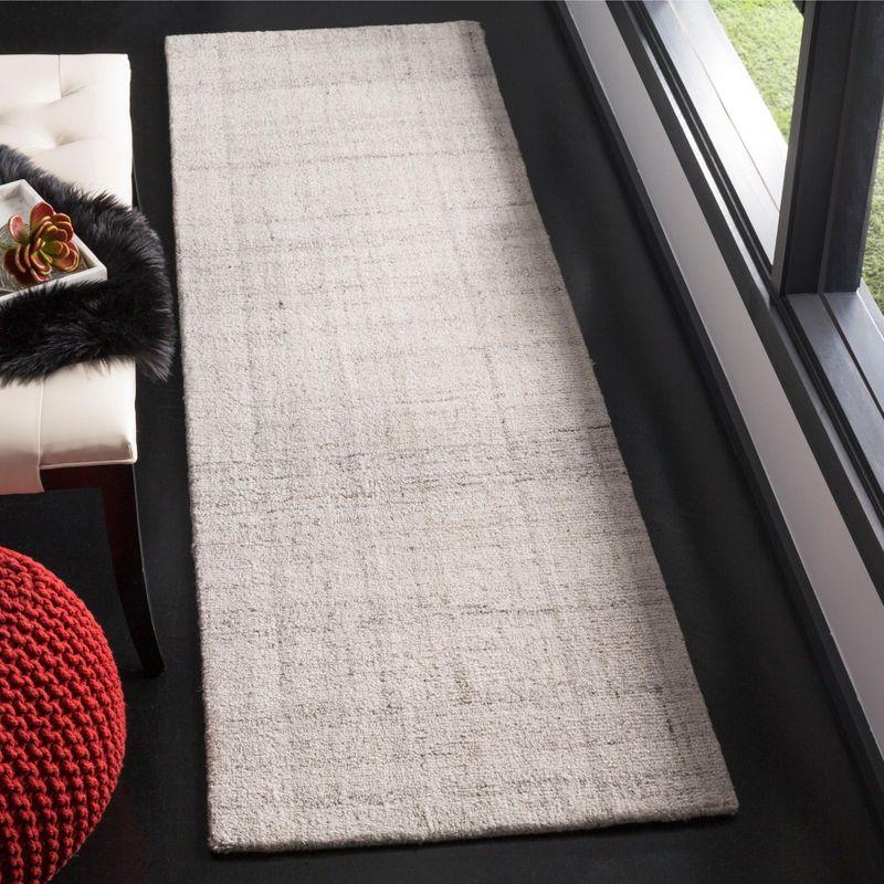 Handmade Abstract Gray 24" Tufted Wool-Viscose Blend Cushion Rug