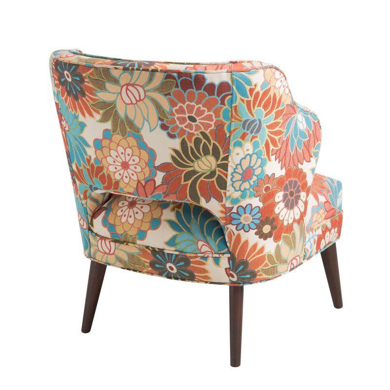 Cody Multi-Color Floral Birch Wood Accent Chair