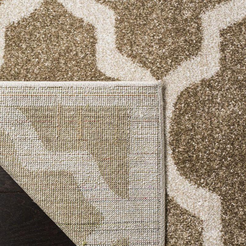 Wheat Beige 4' x 6' Hand-Knotted Reversible Synthetic Area Rug