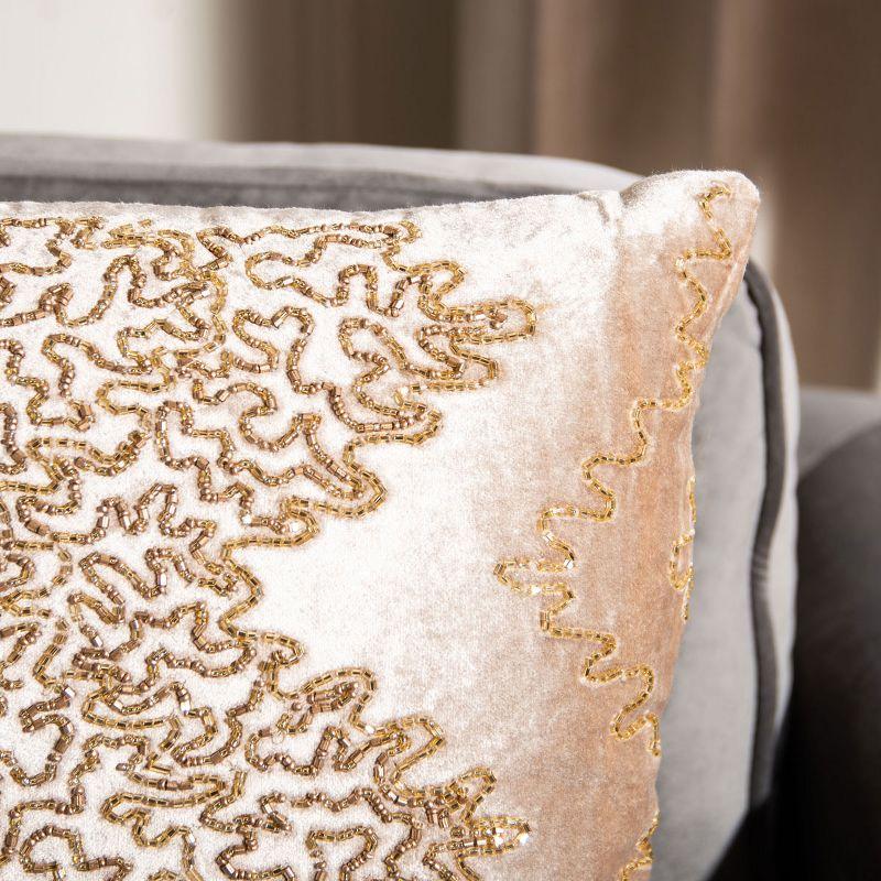 Laken Embroidered Velvet Throw Pillow