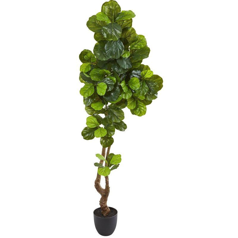 Lush Greenery 78'' Real-Touch Fiddle Leaf in Pot