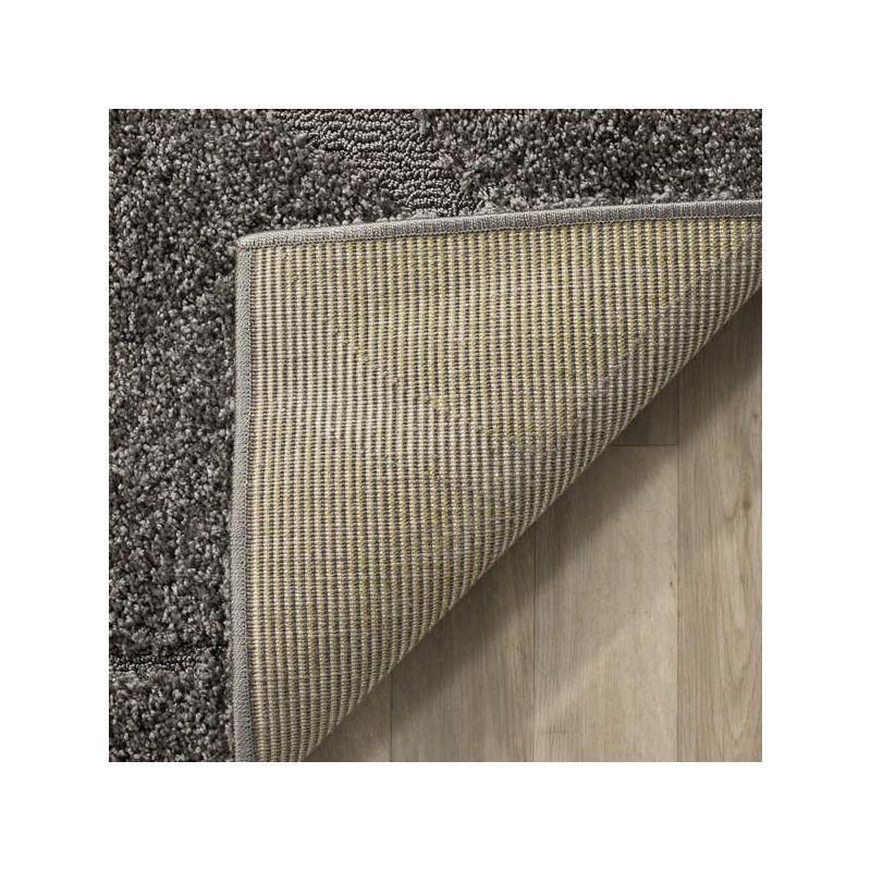 Gray Synthetic Shag Runner Rug, 2'3" x 9'