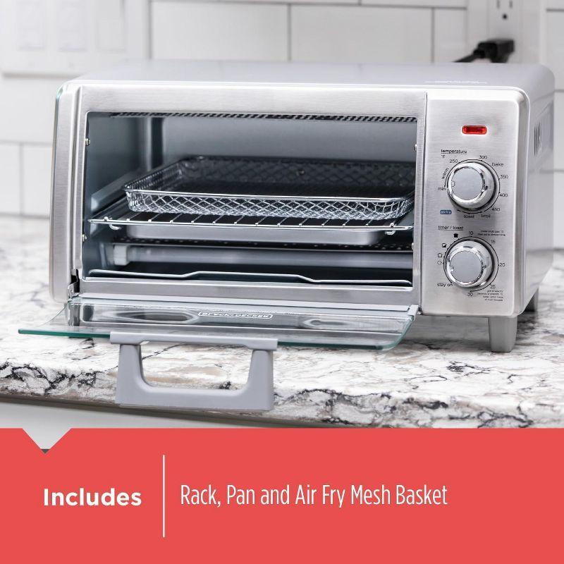 BLACK+DECKER BLACK+DECKER 4-Slice Crisp N Bake Air Fry Toaster Oven, TO1787SS, 5 Cooking Functions, 30 Minute Timer, Stainless Steel