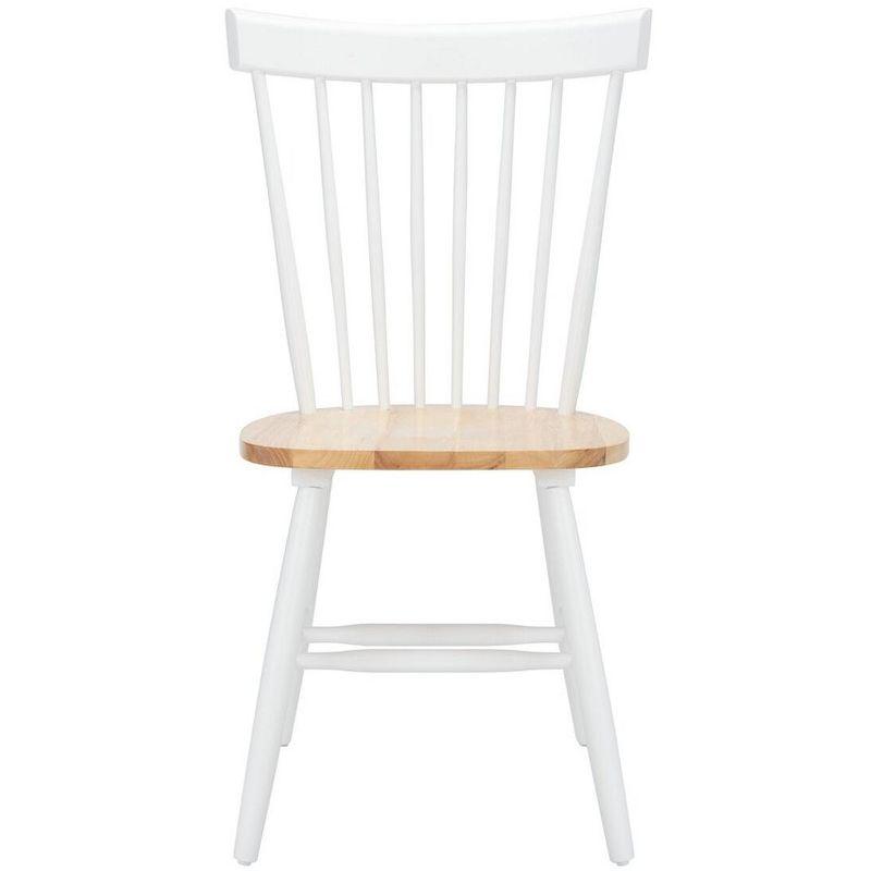 Windsor White/Natural Malaysian Oak Spindle Side Chair, Set of 2