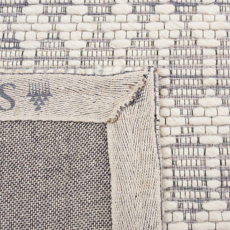 Elegant Grey/Ivory 8' x 10' Flat Woven Wool Blend Area Rug