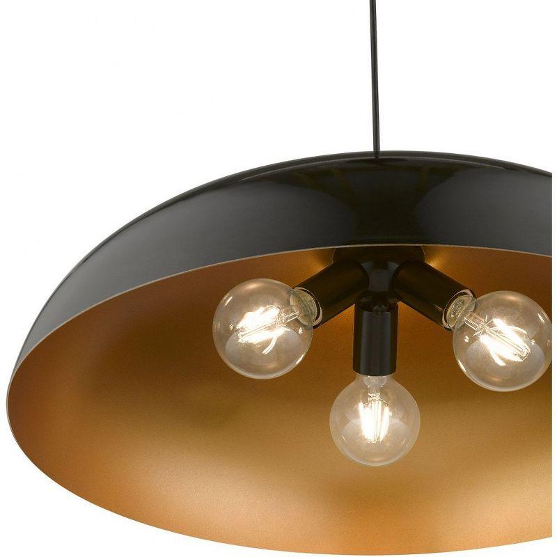 Livex Lighting Amador 3 - Light Pendant in  Shiny Black/Polished Chrome