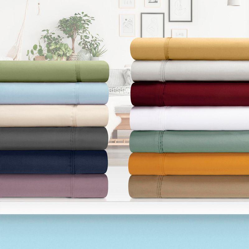 Luxury Sustainable Cotton 1200 Thread Count Solid Sheet Set by Blue Nile Mills