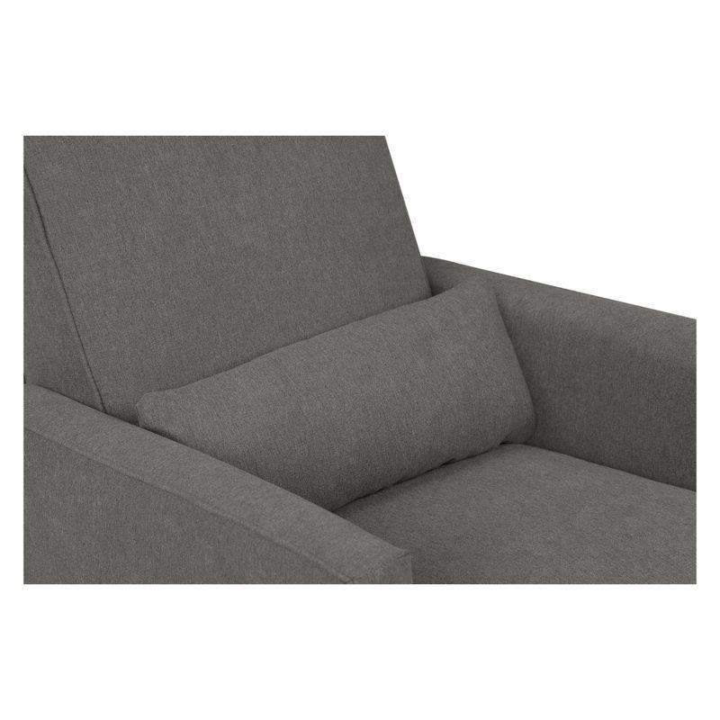 Olive Dark Grey Upholstered Swivel Glider with Ottoman