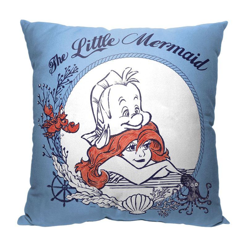 Disney Little Mermaid Classic Nautical Dreams Printed Throw Pillow