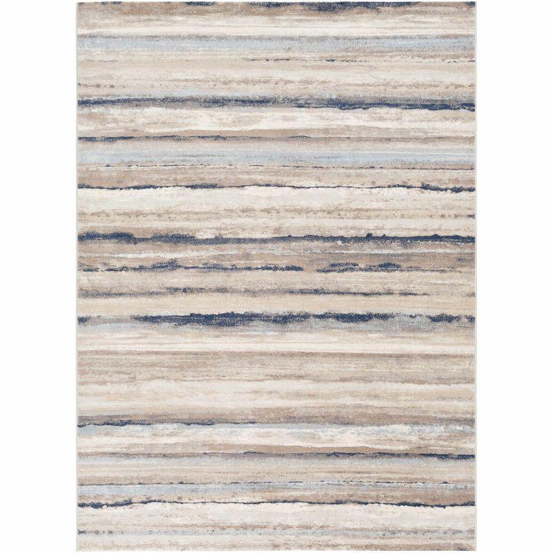 Gray and Beige Abstract Medium Pile Area Rug 5'3" x 7'1"