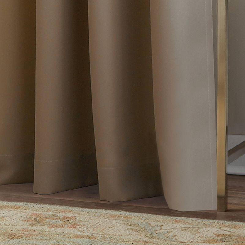 1pc 52"x108" Light Filtering Kendall Lined Window Curtain Panel Chocolate/Beige - Window Curtainworks: Indoor Grommet Top