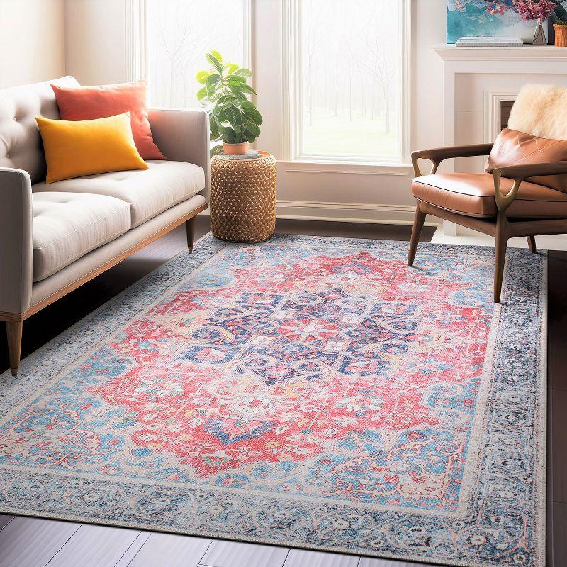 Bohemian Medallion 5'x7' Multicolor Easy-Care Synthetic Rug