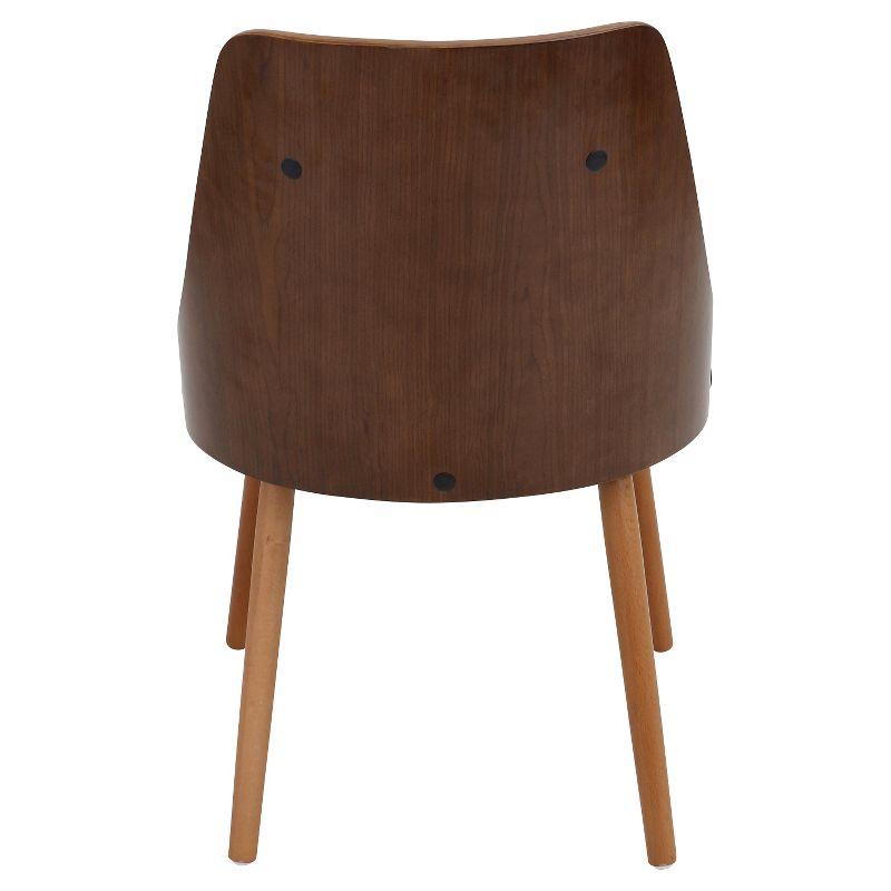 Gianna Mid Century Modern Walnut Dining Chair Wood/Gray - LumiSource: Button Tufted, Curved Frame