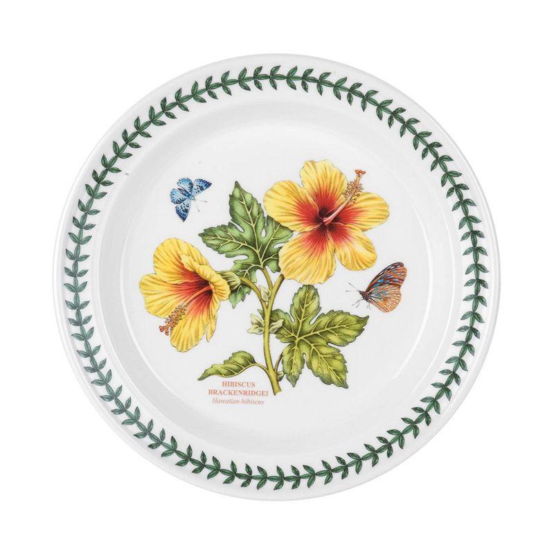 Hand-Painted Ceramic Hibiscus Dinner Plate, 10.5 Inch