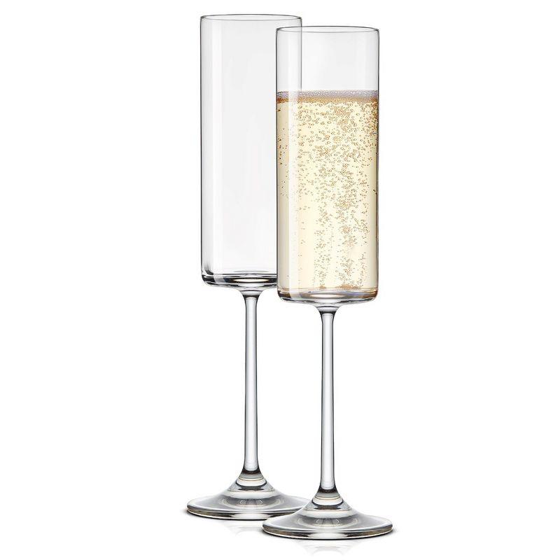 JoyJolt JoyJolt Claire Champagne Glass Flutes, 5.7oz (Set of 2)
