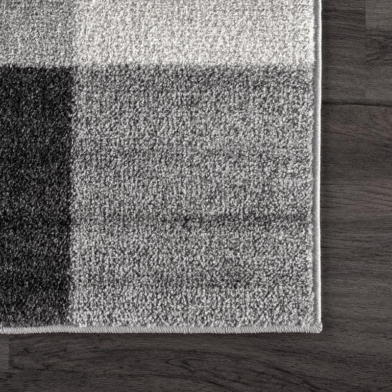 Nuloom Aisha Plaid 4x6 Indoor Area Rug for Living Room Bedroom Dining Room Kitchen, Grey/Ivory