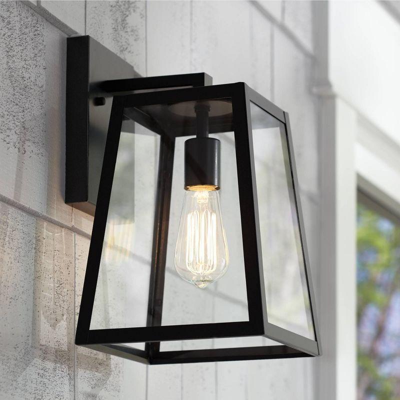 John Timberland Arrington Modern Outdoor Wall Light Fixture Mystic Black 13" Clear Glass for Post Exterior Barn Deck House Porch Yard Posts Patio Home