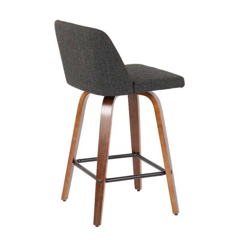 Set of 2 Toriano Mid-Century Modern Counter Height Barstools - LumiSource