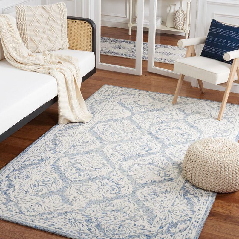 Ivory Hand-Tufted Wool Square Non-Slip Rug, 6'