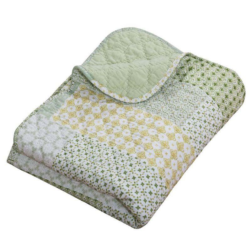 Juniper Geometric Patchwork Quilted Cotton Throw Blanket