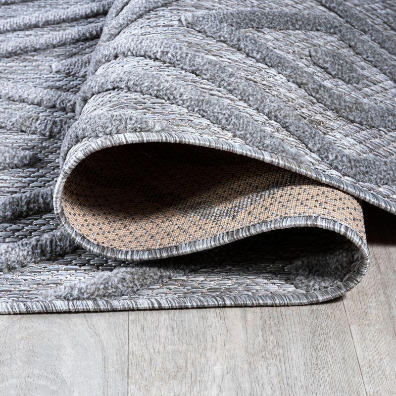 5'x8' Balansat Moroccan Diamond Indoor/Outdoor Area Rug, Light Gray - JONATHAN Y