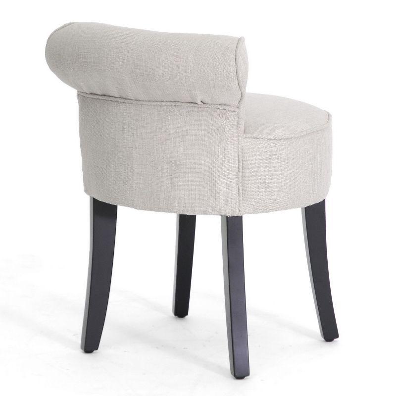 Baxton Studio Millani Linen Modern Lounge Adjustable Counter Height Barstool Beige: Square Shape, Wood Frame, Padded Back