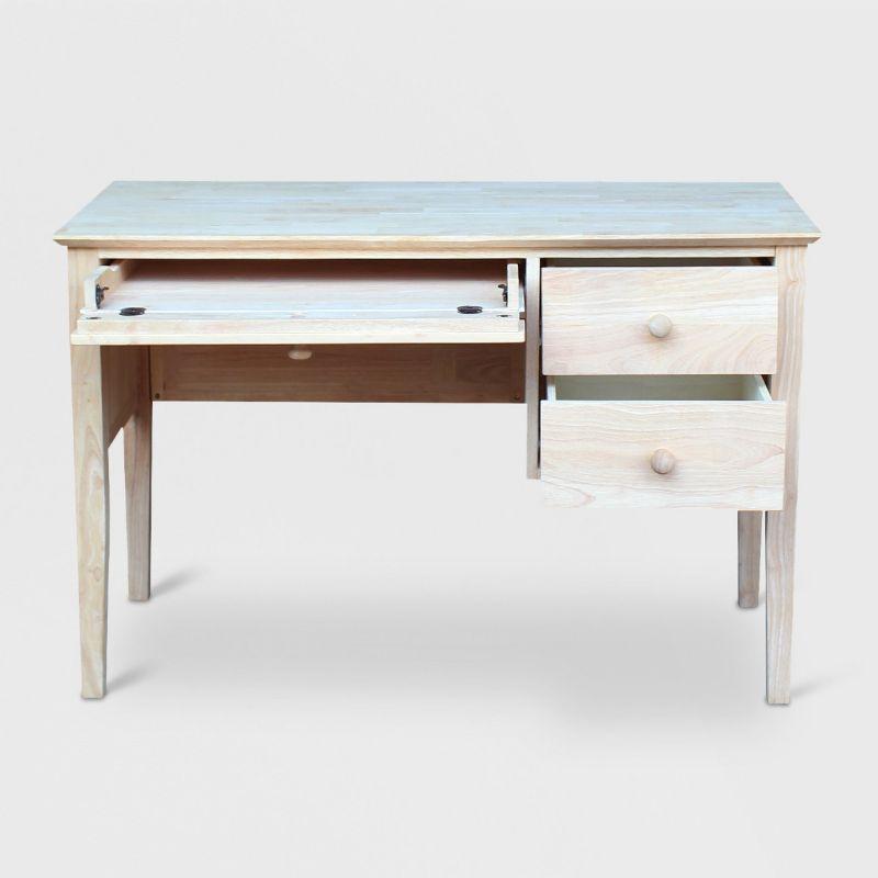 Computer Desk International Concepts: Unfinished Parawood, Brooklyn Style, Writing Desk with Drawer