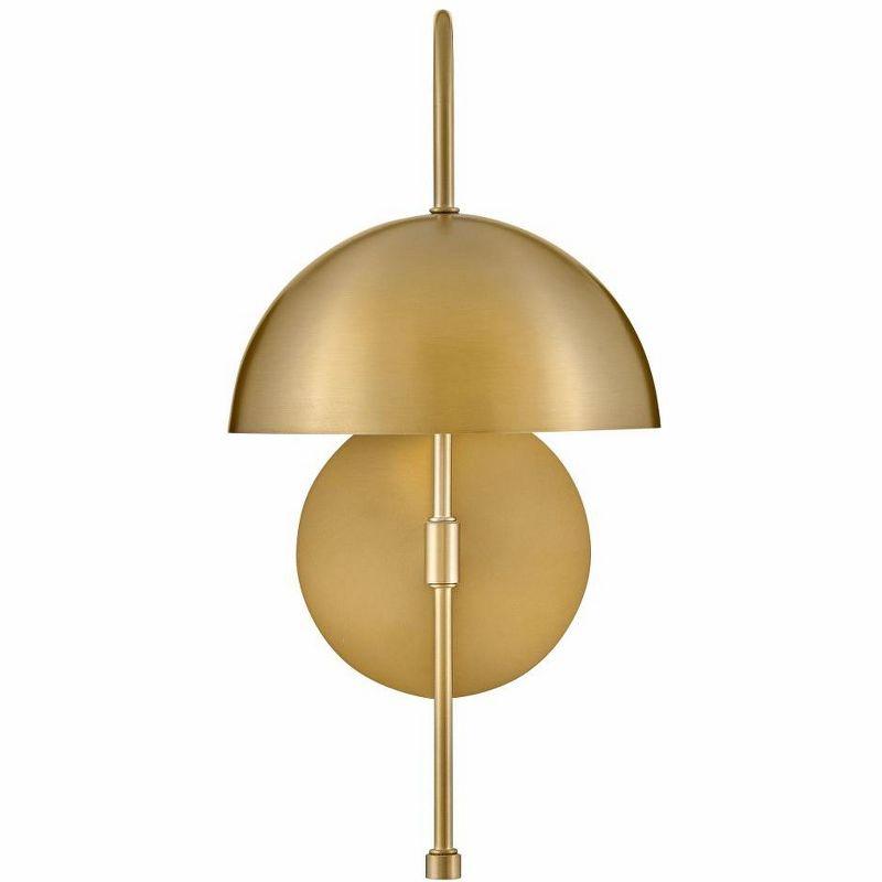 Lou Lacquered Brass and Black Mid-Century Modern Sconce