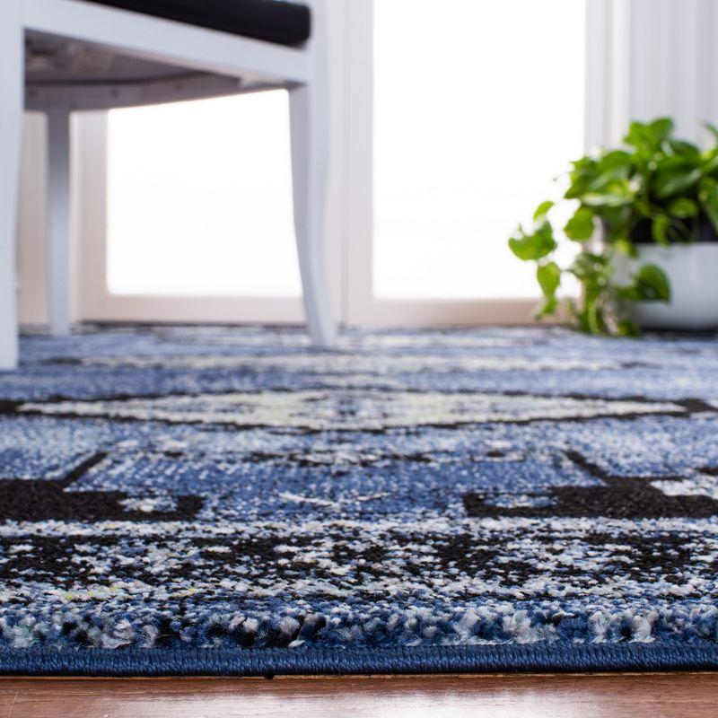 Vintage Hamadan VTH251 Power Loomed Area Rug - Blue/Black - 5'3"x7'6" - Safavieh.