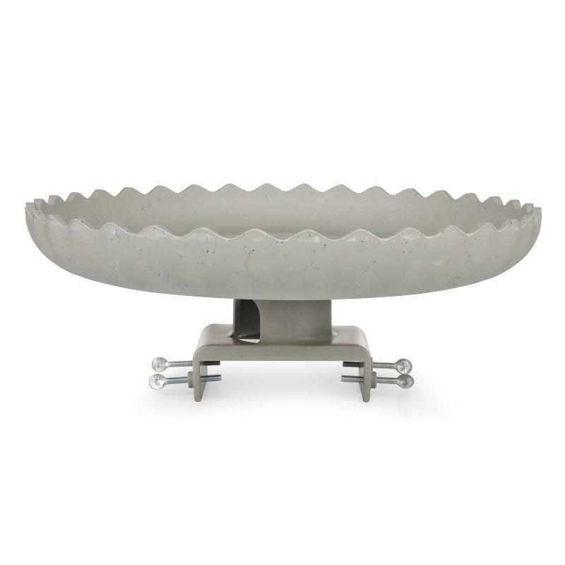 Farm Innovators 120W Outdoor Stone Scalloped Heated Birdbath w/ Deck Mount