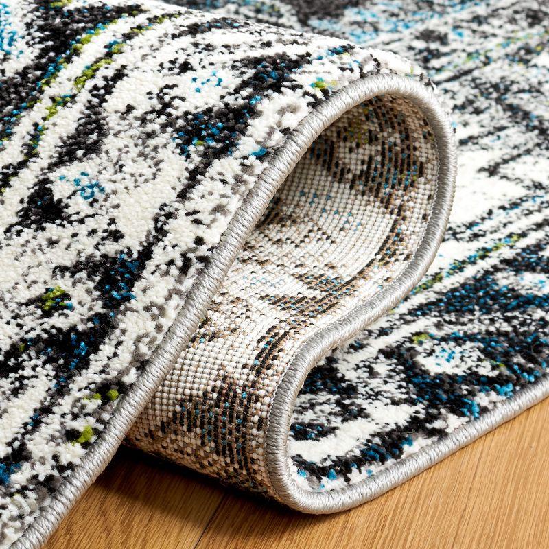 Vintage Hamadan VTH211 Power Loomed Indoor Area Rug - Dark Grey/Ivory - 4'x6' - Safavieh