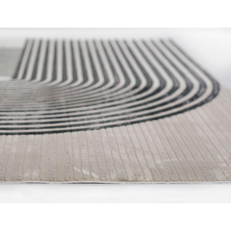 Momeni 7'10"x9'10" Xander Dean Machine Loomed Area Rug Ivory: Geometric Pattern, Low Pile, Indoor Use, Jute Backing