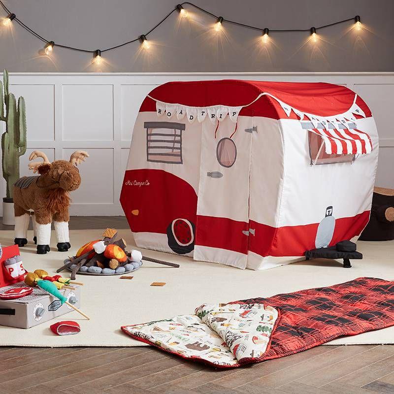 Red and White Camper Kids' Play Tent with Banner