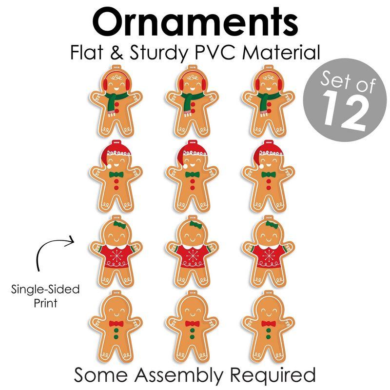 Big Dot of Happiness Gingerbread Christmas - Gingerbread Man Holiday Party Decorations - Christmas Tree Ornaments - Set of 12