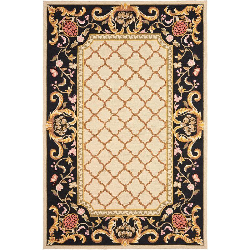 Easy Care EZC753 Hand Hooked Area Rug - Ivory/Black - 4'x6' - Safavieh.