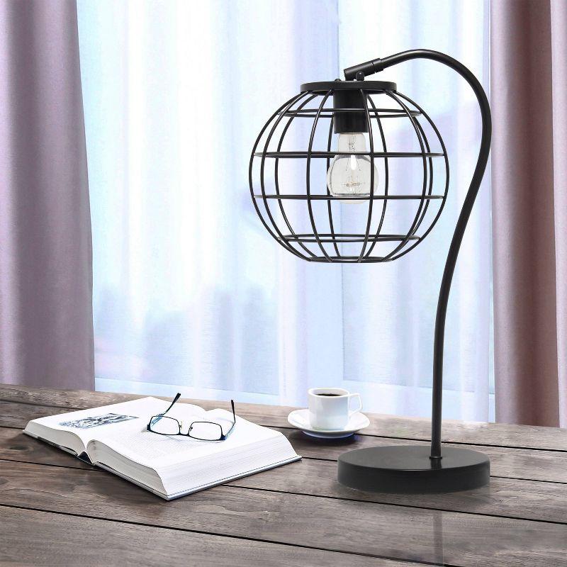 Metal Arched Cage Table Lamp Black - Lalia Home: Retro Industrial, No Assembly, UL Listed