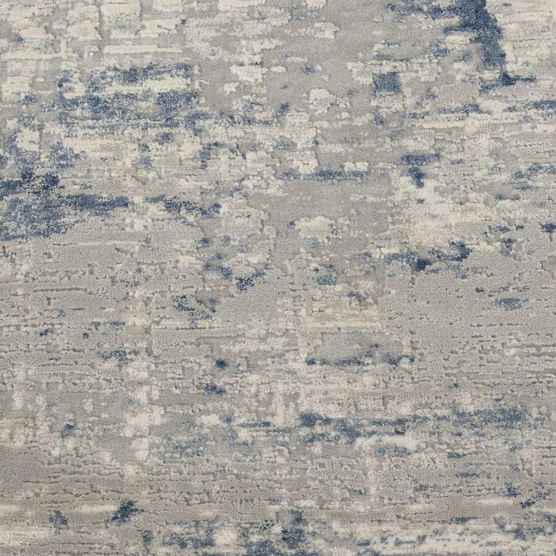 Nourison Rustic Textures Abstract Indoor Area Rug Ivory Blue 2'2" x 7'6"