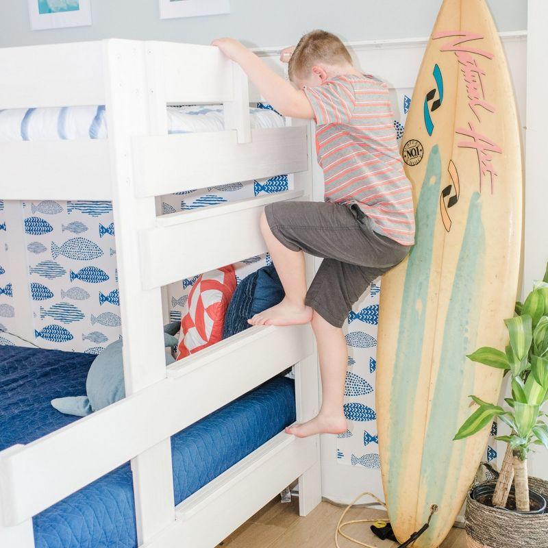 Max & Lily Farmhouse Twin XL over Queen Bunk Bed, White Wash