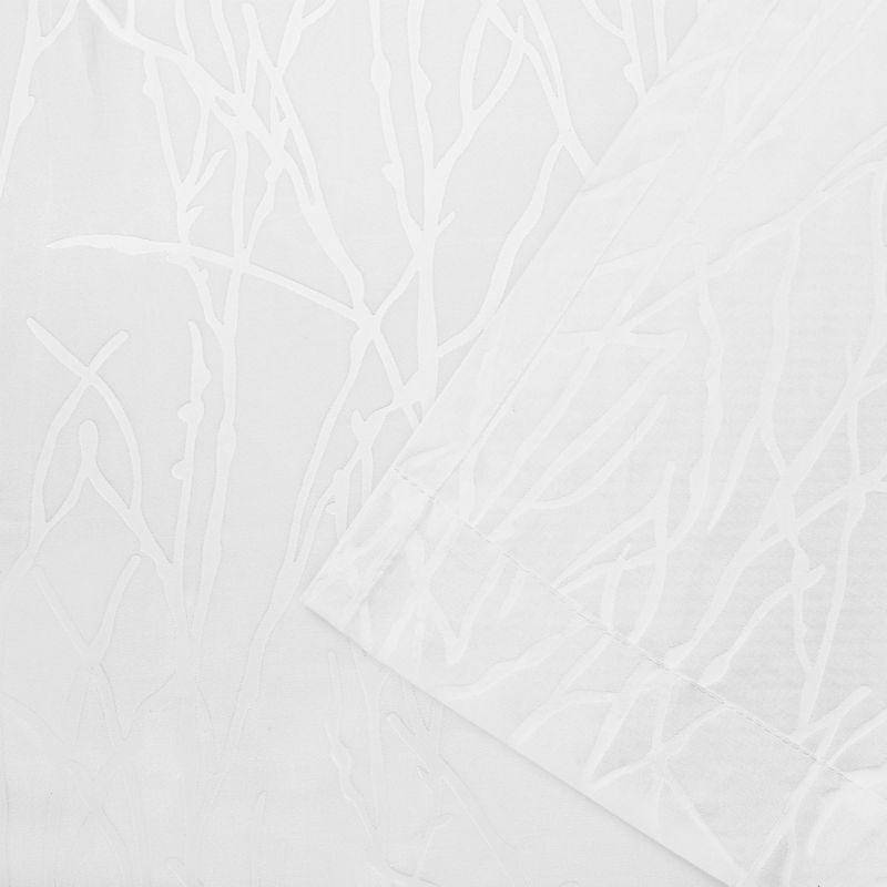 Exclusive Home Edinburgh Sheer Branch Burnout Grommet Top Curtain Panel Pair, 52"x96", Winter White