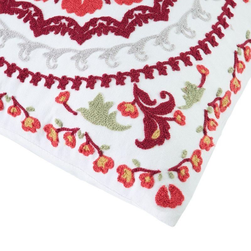 Chanasya Zinnia Embroidered Reversible Pillow Cover