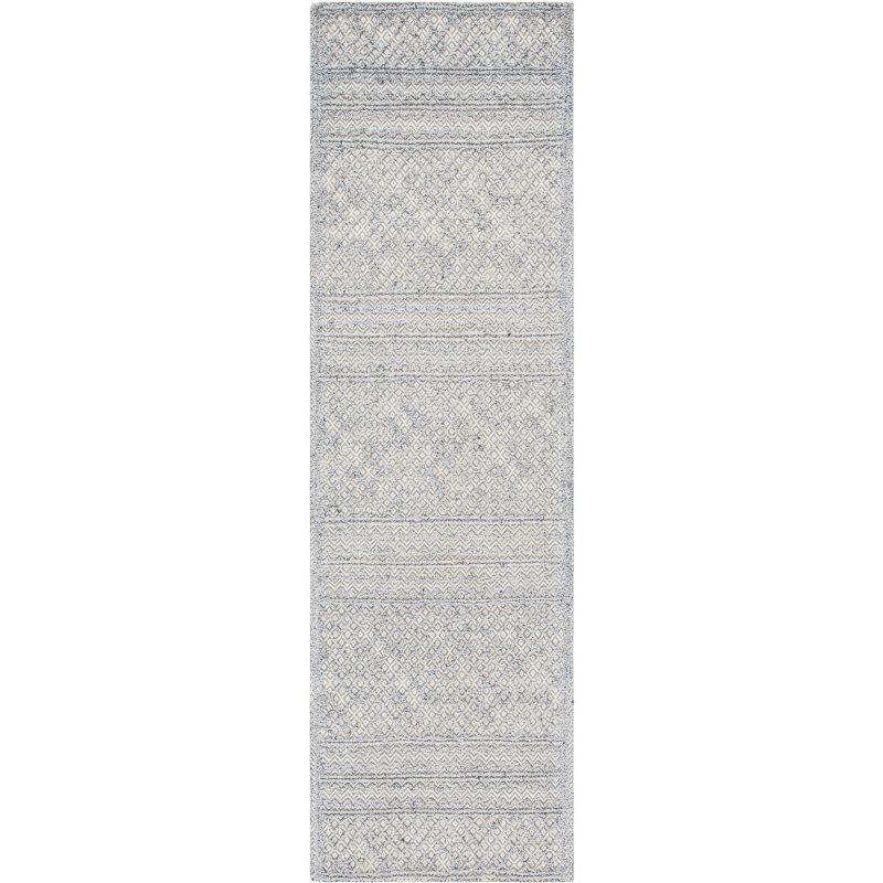 Elegant Gray Hand-Tufted Wool Runner Rug with Non-Slip Feature