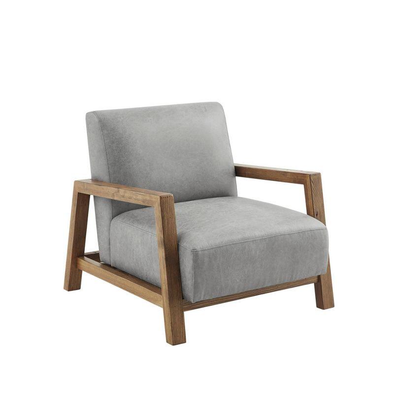 Ink+Ivy Easton Low Profile Accent Chair Gray: Upholstered Polyester, Wood Frame, 300lb Capacity