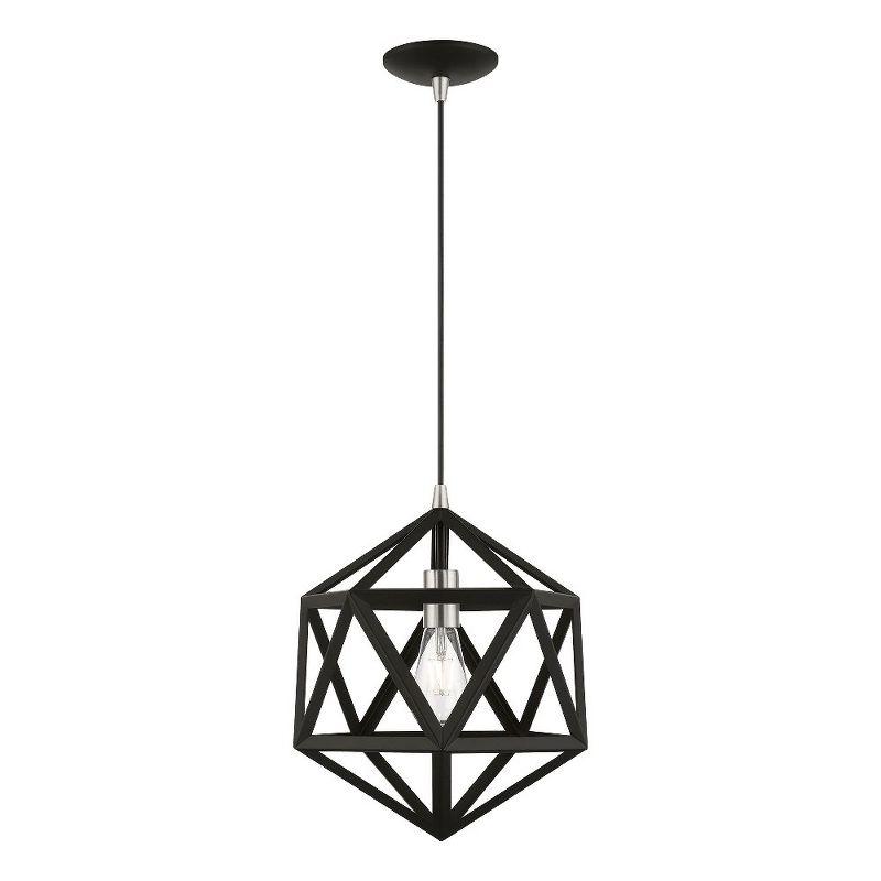 Livex Lighting Ashland 1 - Light Pendant in  Black/Brushed Nickel