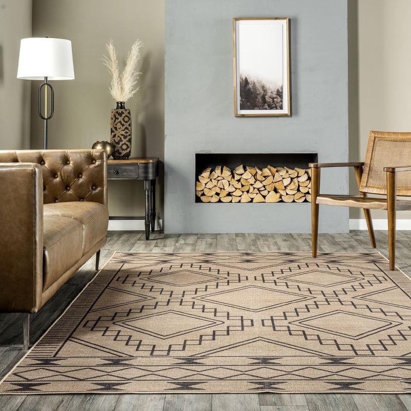 Nuloom Elin Moroccan Border Easy-Jute Machine Washable Indoor Area Rug 5' x 8' in Natural