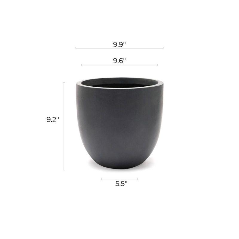 Gray Tapered Magnesium Oxide Round Indoor/Outdoor Planter