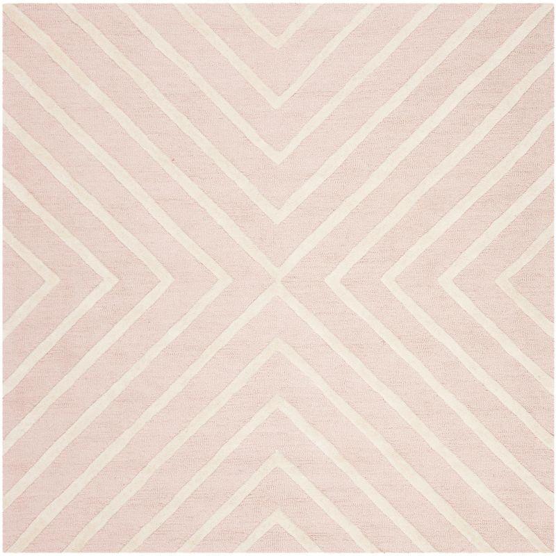 Safavieh Kids Pattern SFK920 Hand Tufted Indoor Area Rug - Pink/Ivory - 5'x5' - Safavieh