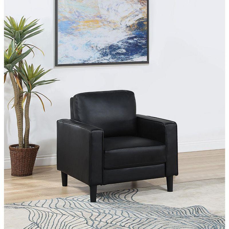 Coaster Home Furnishings Ruth Upholstered Track Arm Faux Leather Accent Chair Black