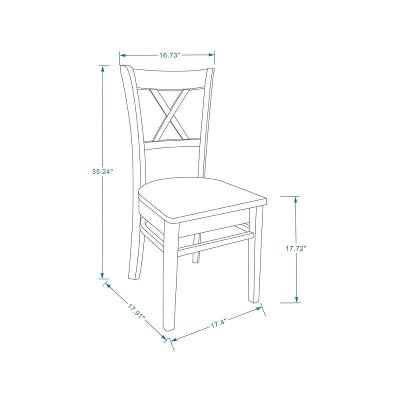 Glenwillow Home Cross Back Solid Wood Dining Chairs in White (Set of 2)